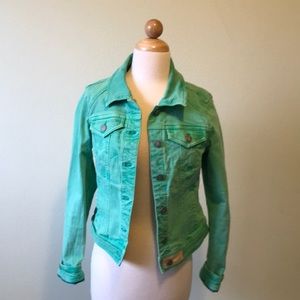 Mint Green Denim Jacket Pilcro and the Letterpress